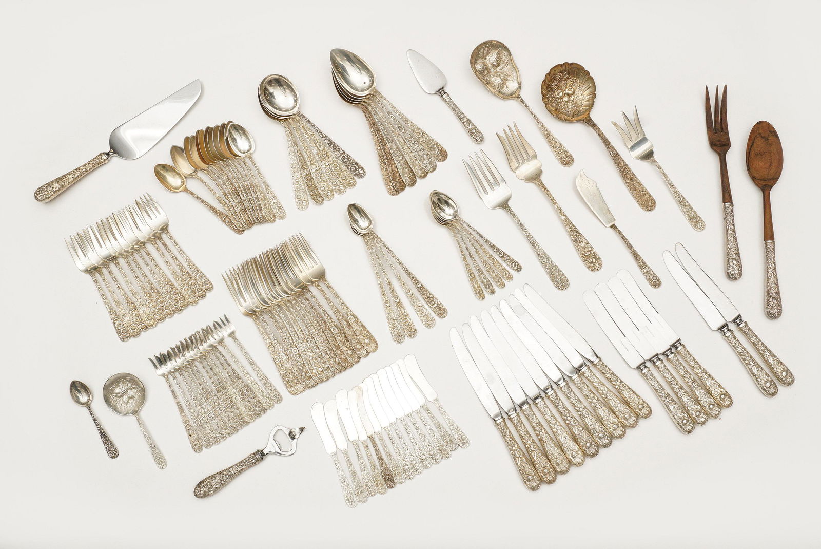Partial Kirk Stieff Repousse Sterling Flatware Set (1 of 4)