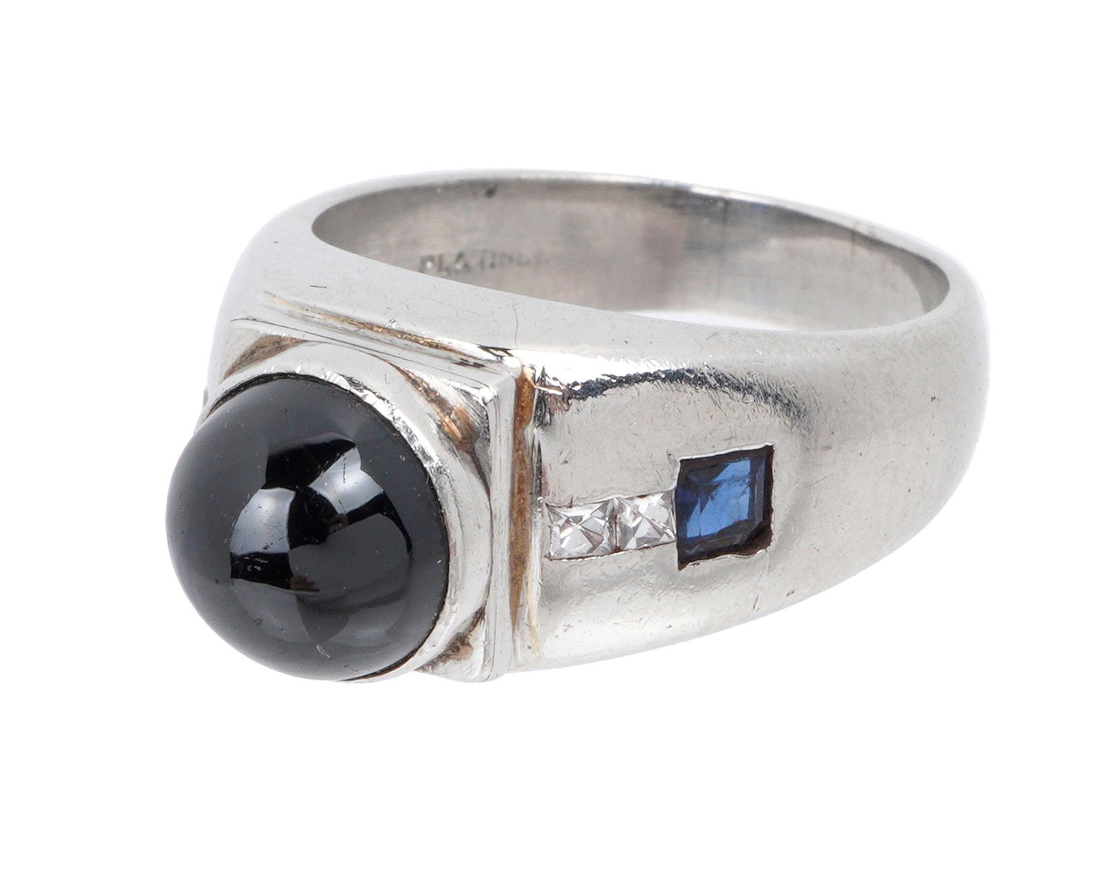 Art Deco Platinum Sapphire and Diamond Ring (1 of 9)