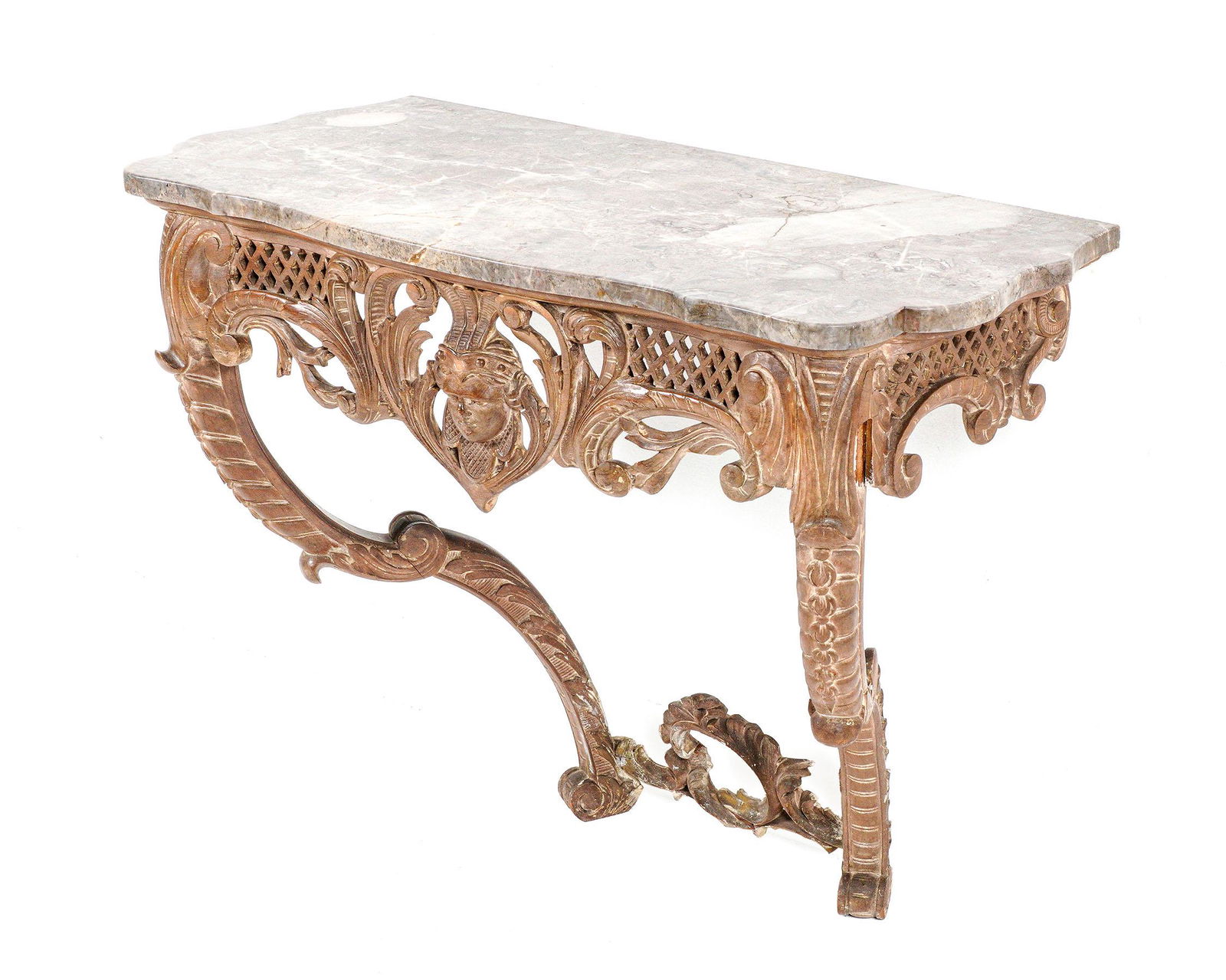 19th Century French Marble Top Console Table (1 of 8)
