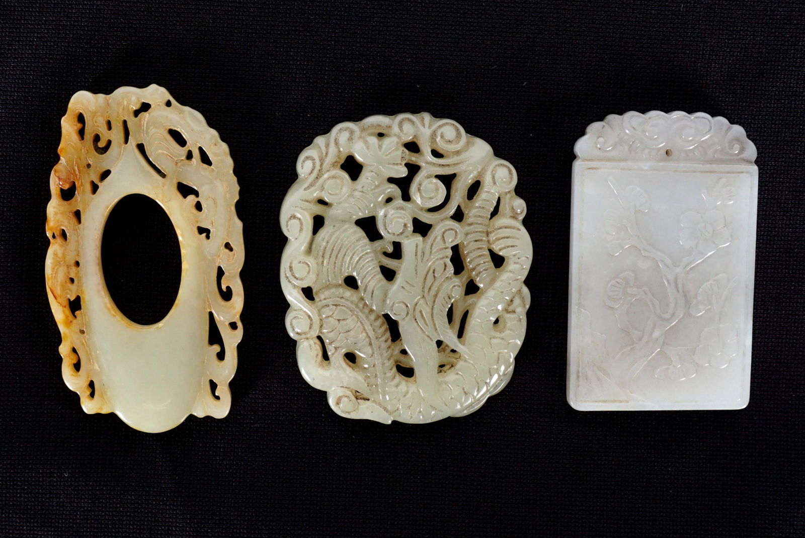 Three Chinese Jade Medallions / Pendants (1 of 4)