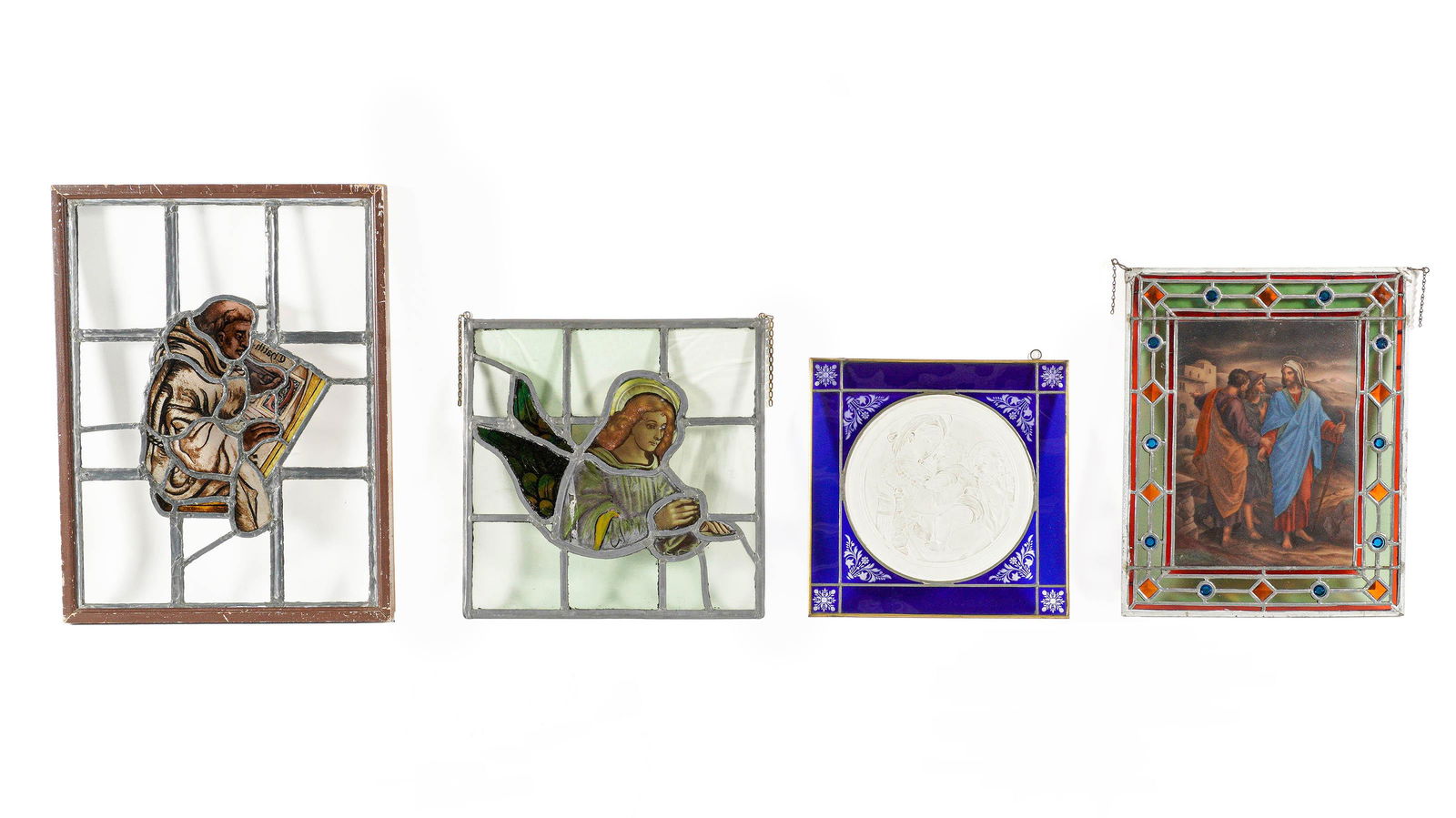 Four Religious Leaded and Stained Glass Windows (1 of 12)