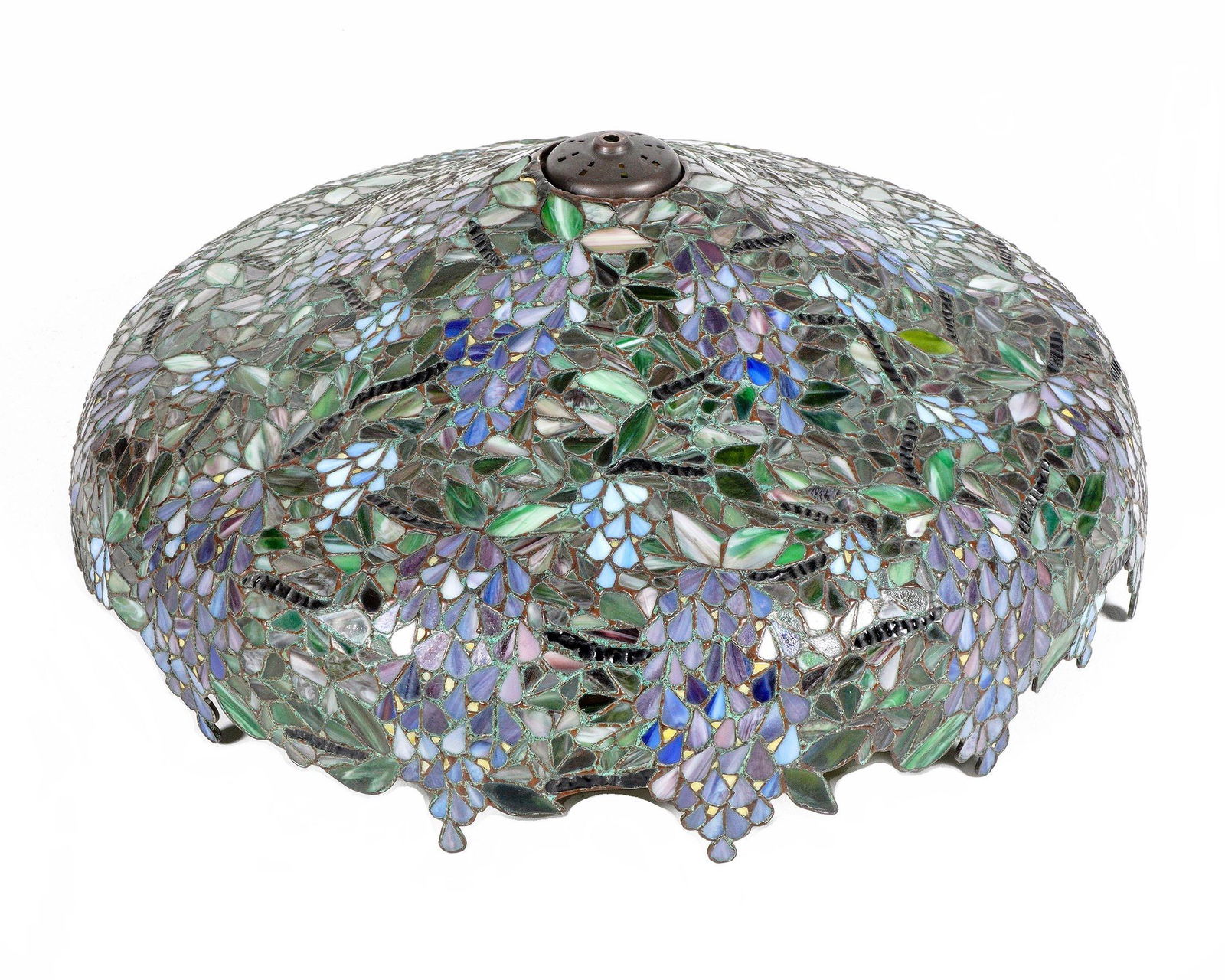 Large Tiffany Style Wisteria Leaded Glass Shade (1 of 6)