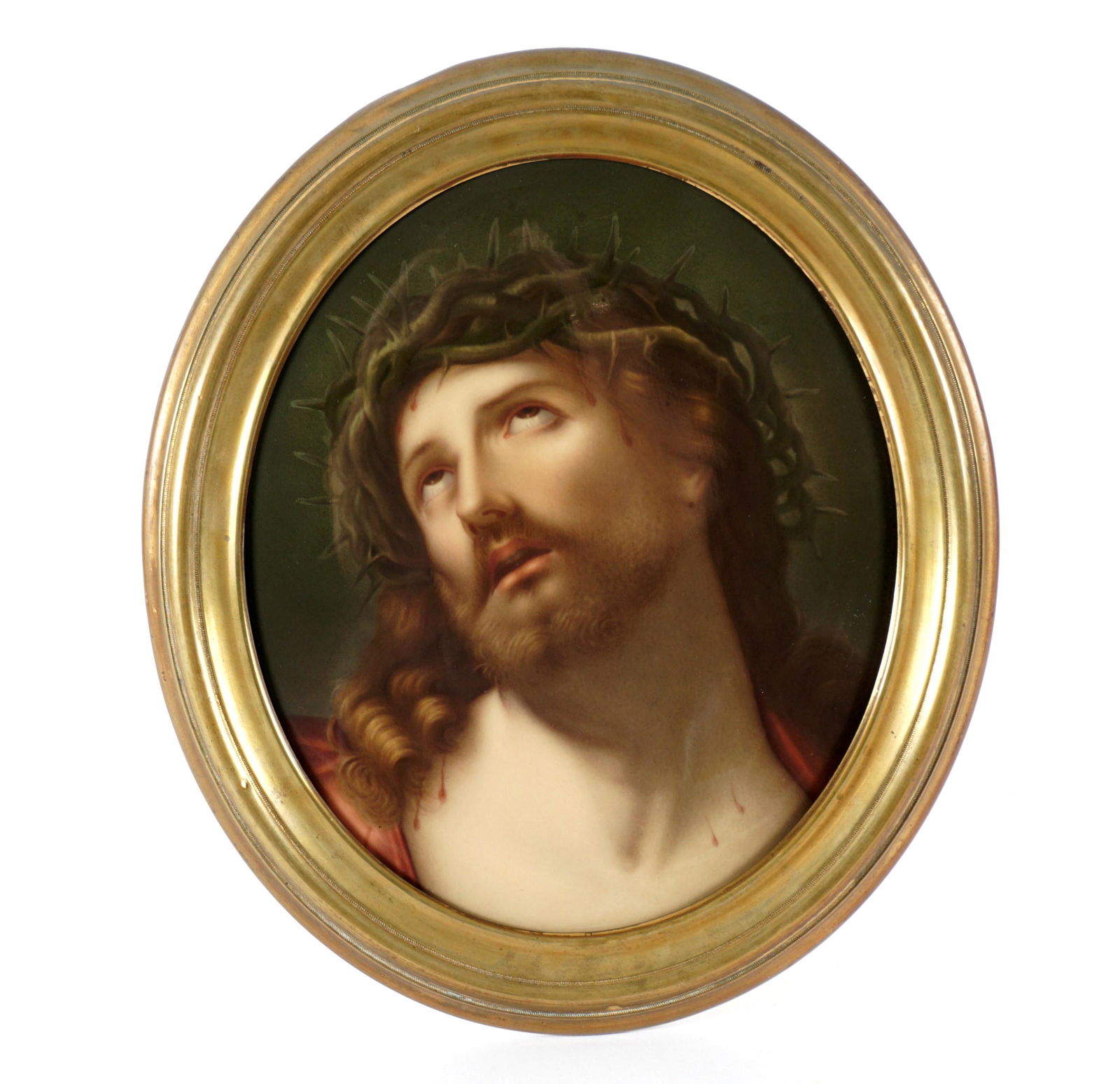 KPM Jesus With Crown of Thorns Porcelain Plaque (1 of 4)