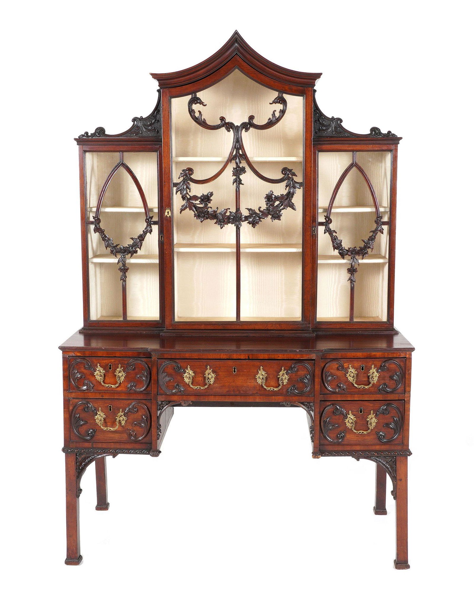 Mahogany Chinese Chippendale Cabinet (1 of 8)