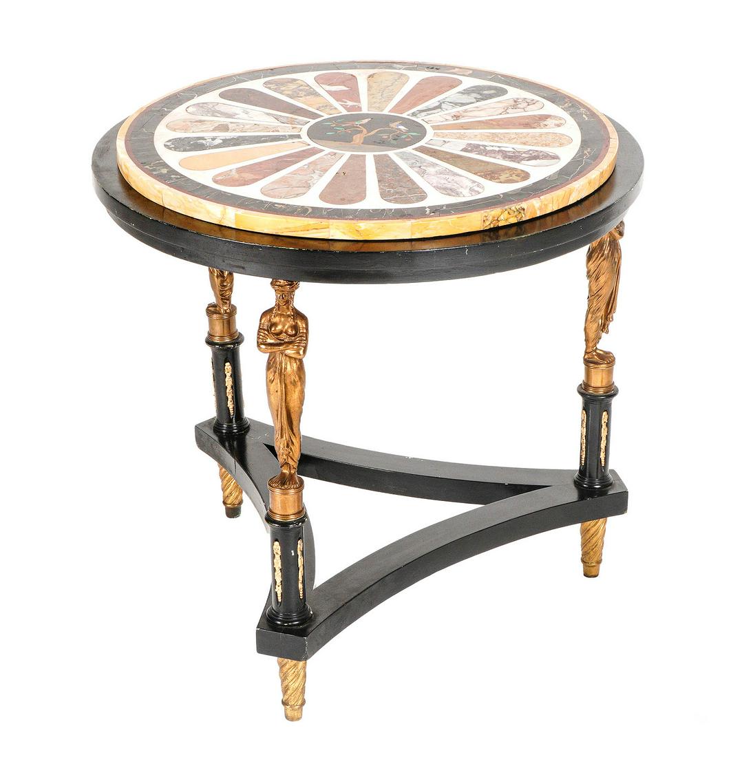Italian Pietra Dura Side Table with Caryatids (1 of 9)