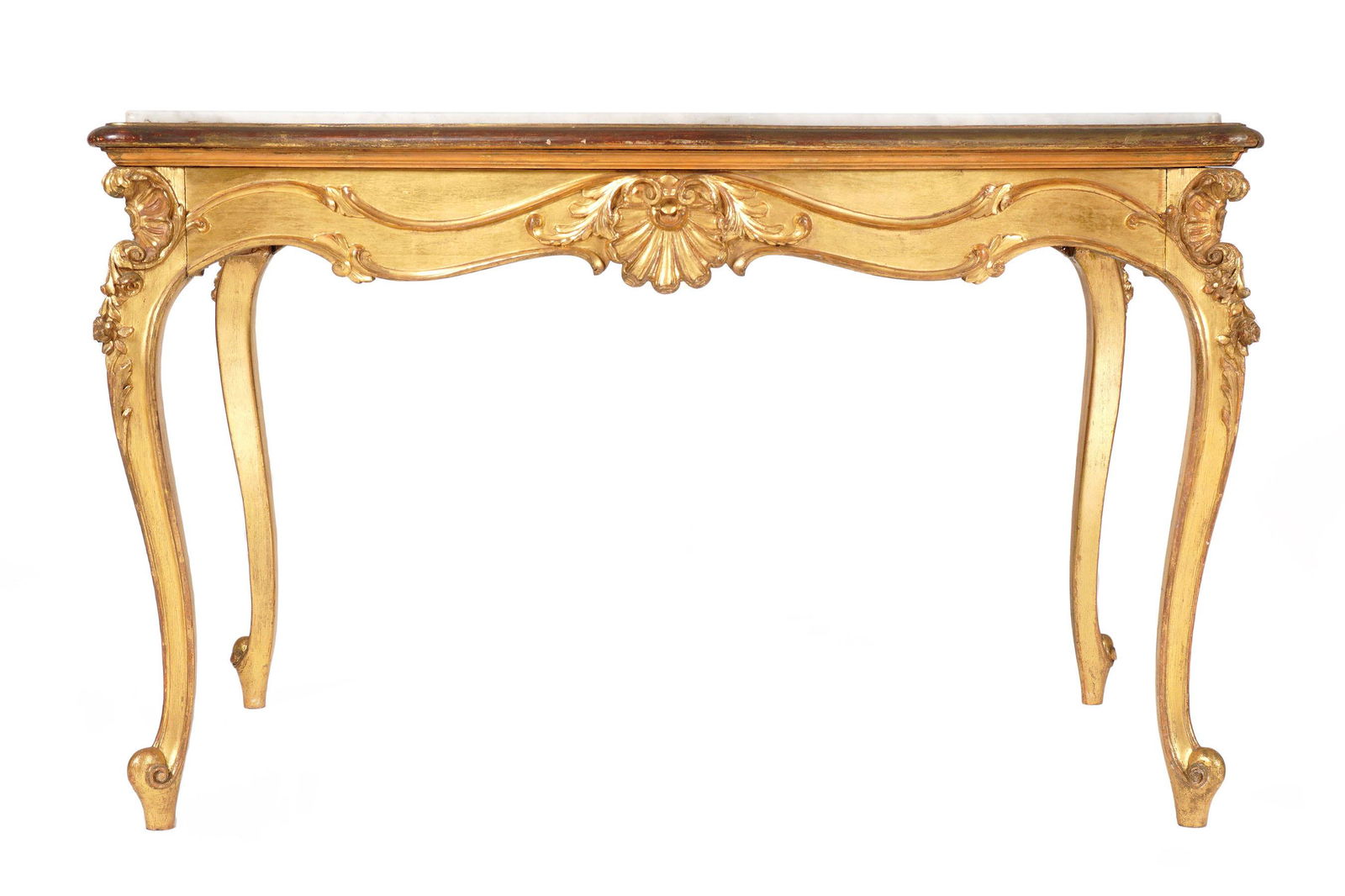 French Carved Gilt Wood Marble Top Table (1 of 6)