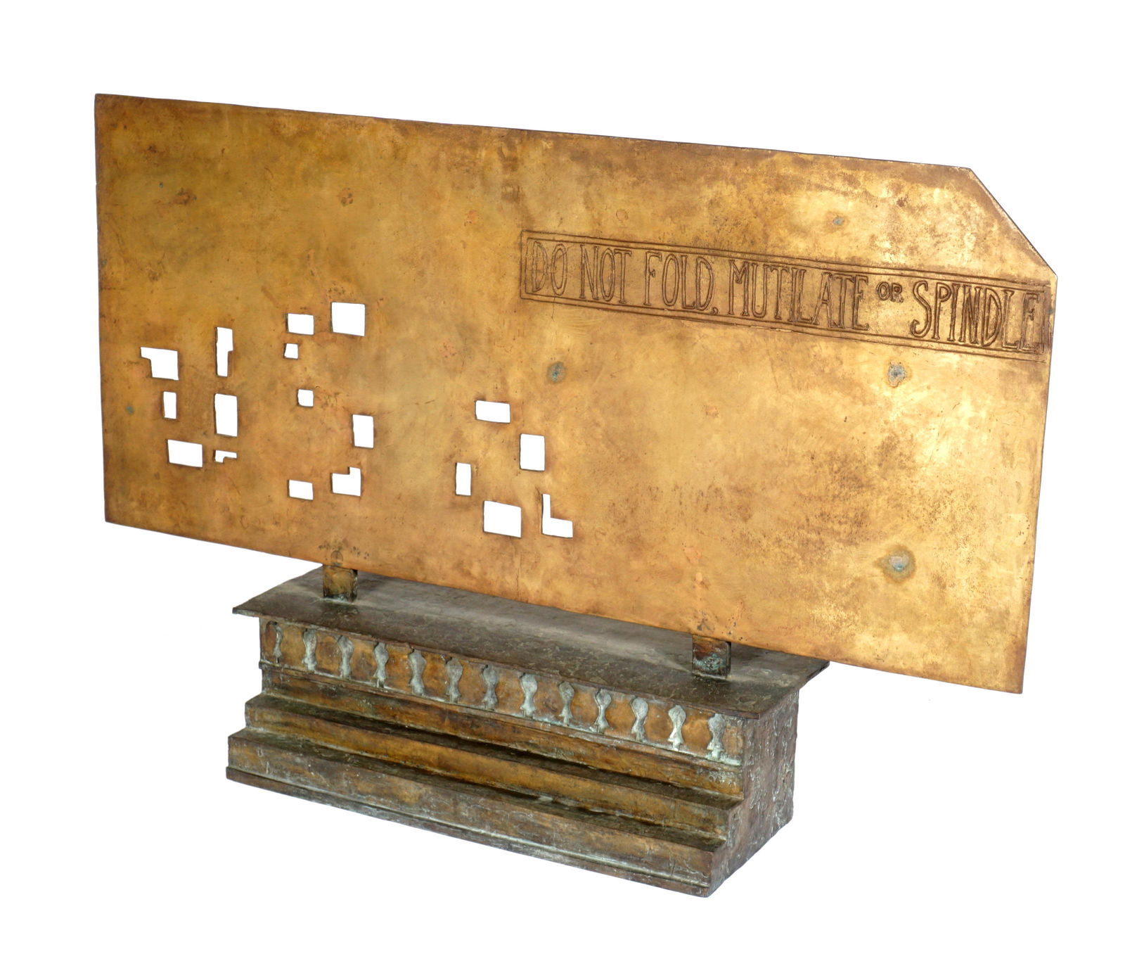 Anne Van Kleeck Large Computer Punch Card Bronze (1 of 16)