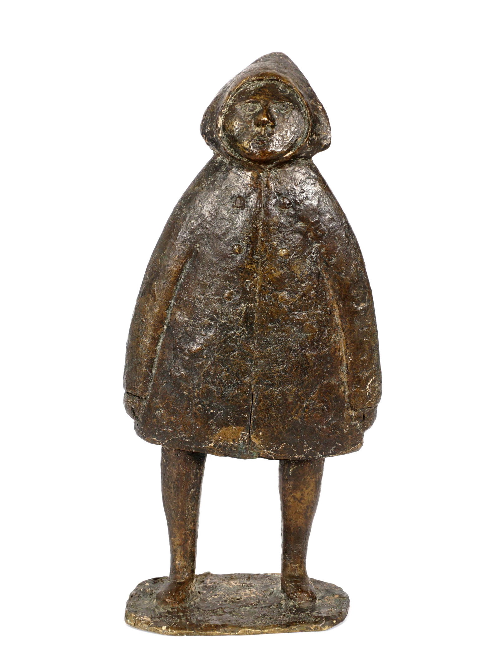Anne Van Kleeck Woman in Coat Modernist Bronze (1 of 13)