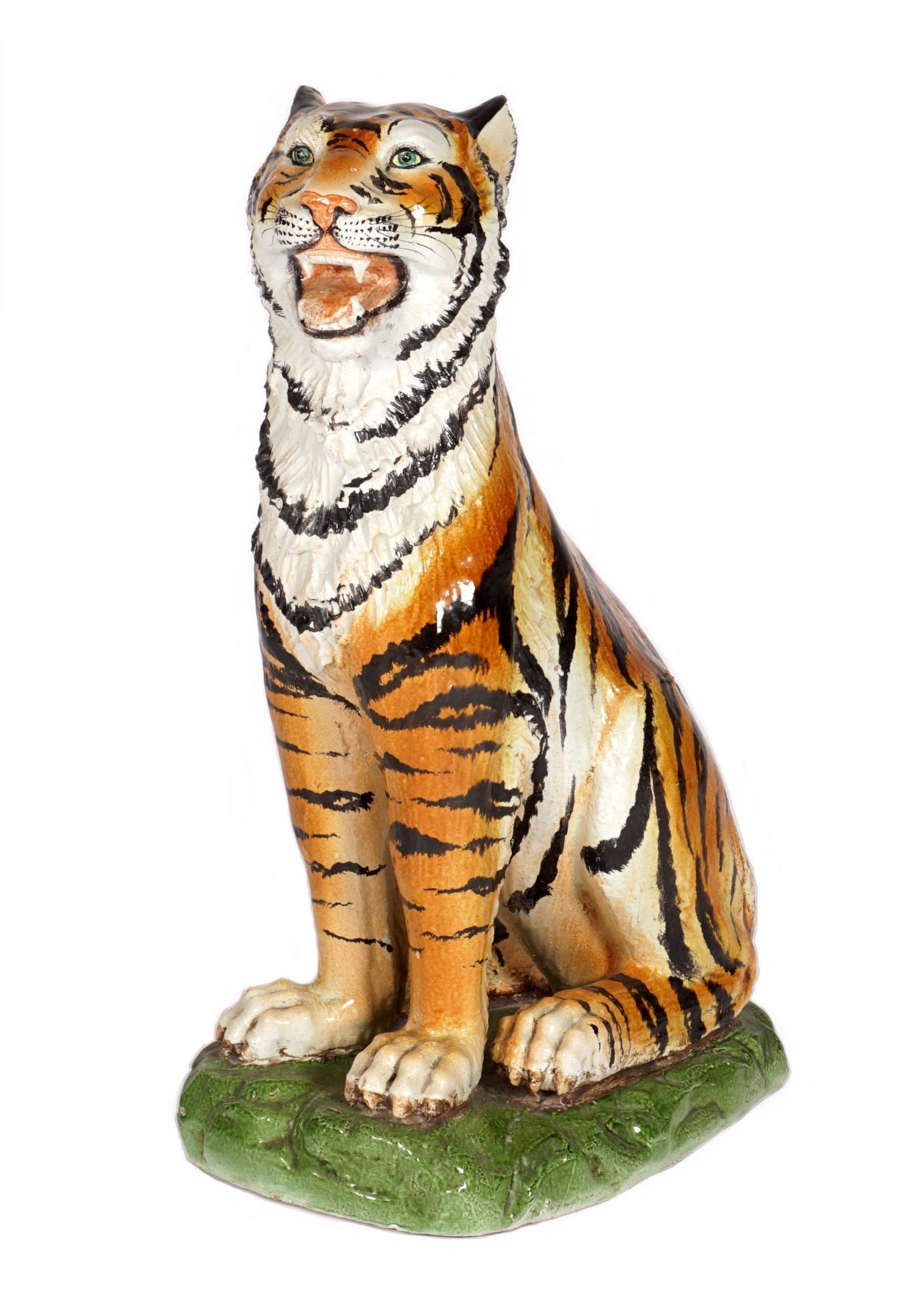 Life Size Italian Ceramic Tiger Sculpture (1 of 9)