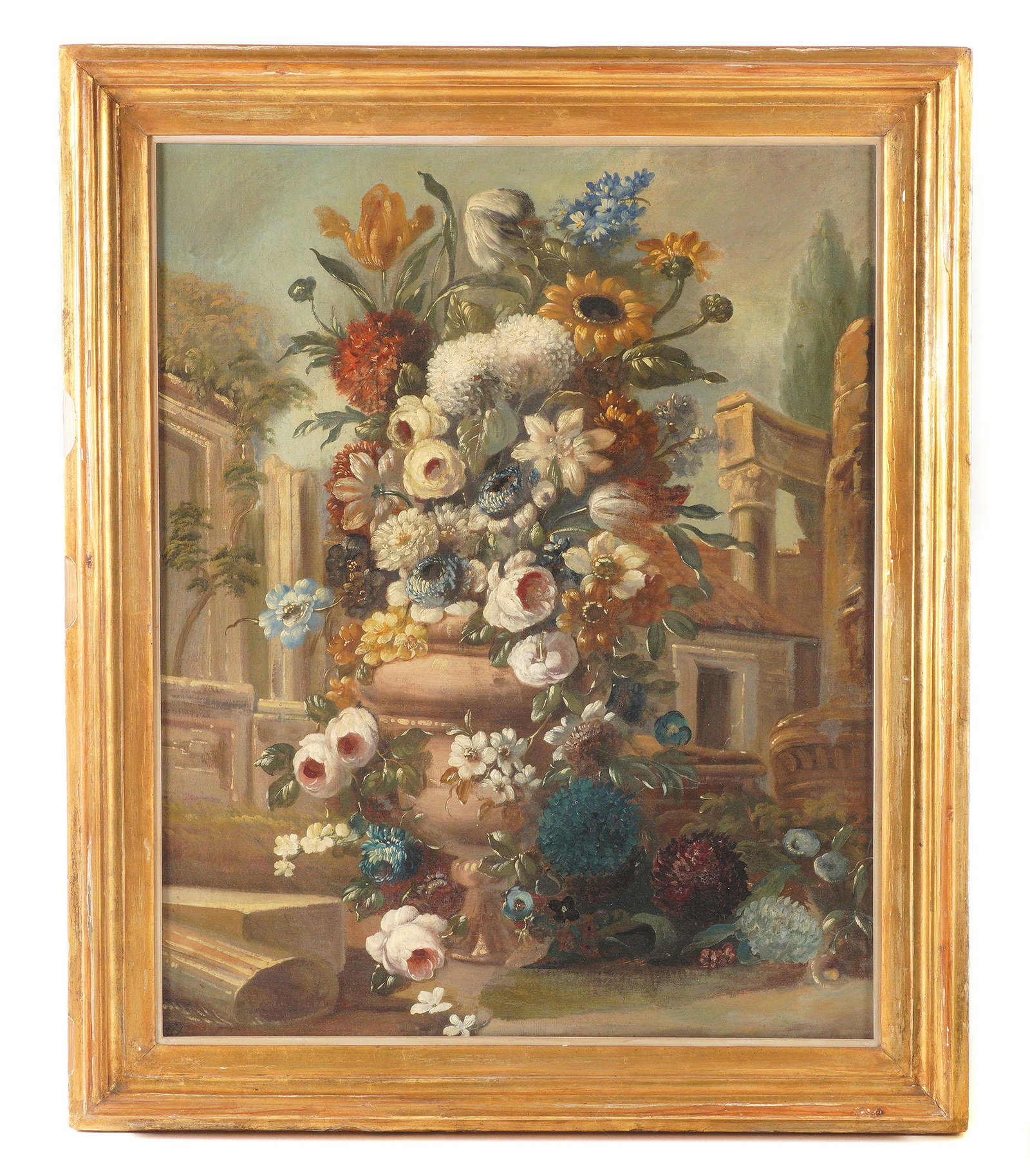 19th Century Still Life of Flowers Monogrammed CP (1 of 7)