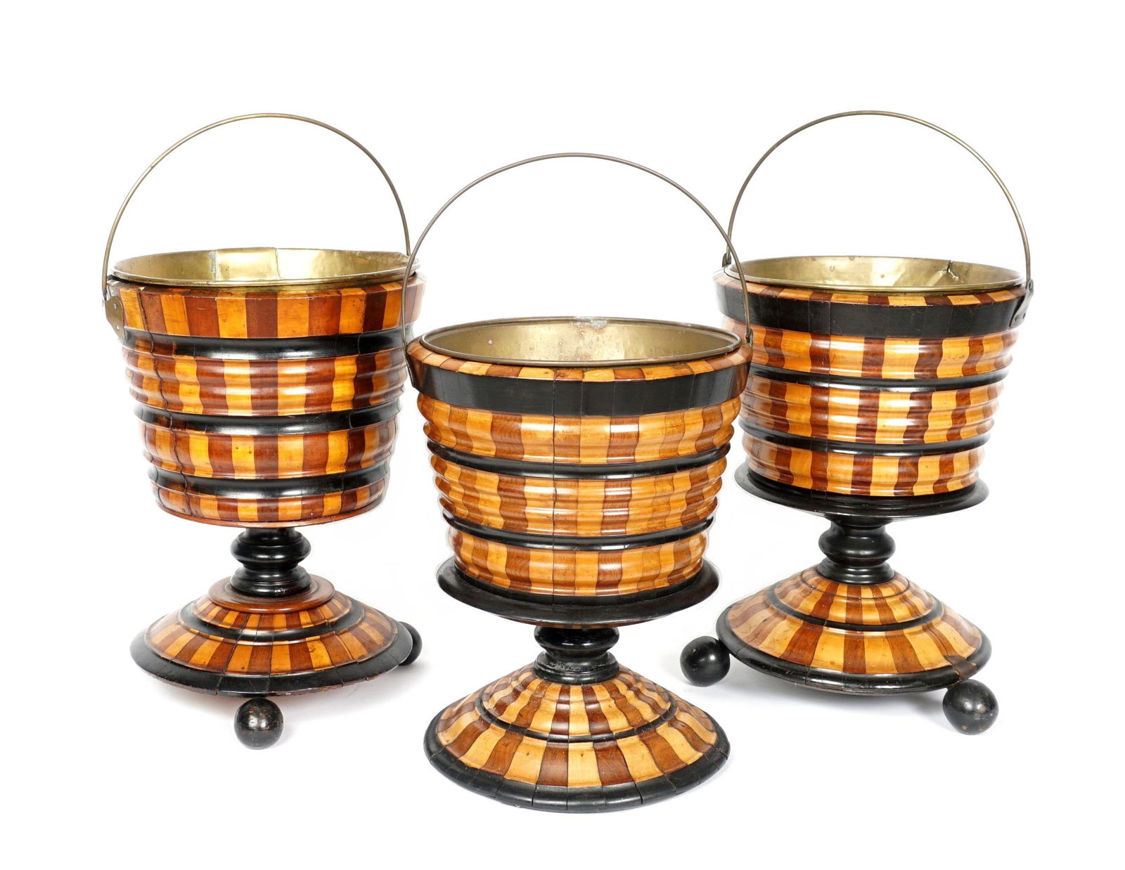 Three 19th C. Ebonized and Banded Oyster Buckets (1 of 19)