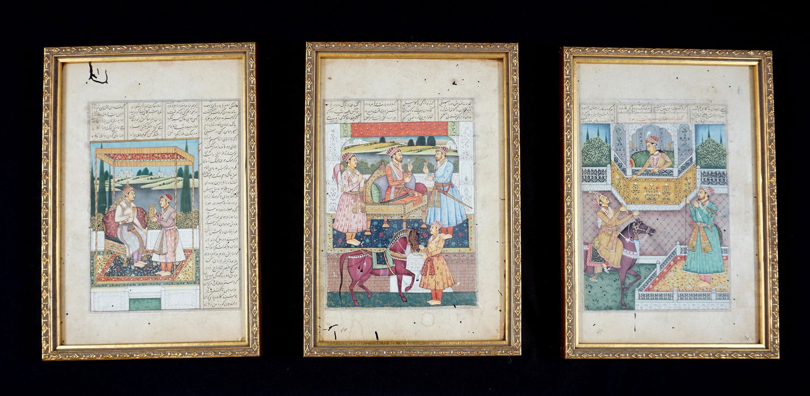 Group of Three Indian School Mughal Paintings (1 of 13)