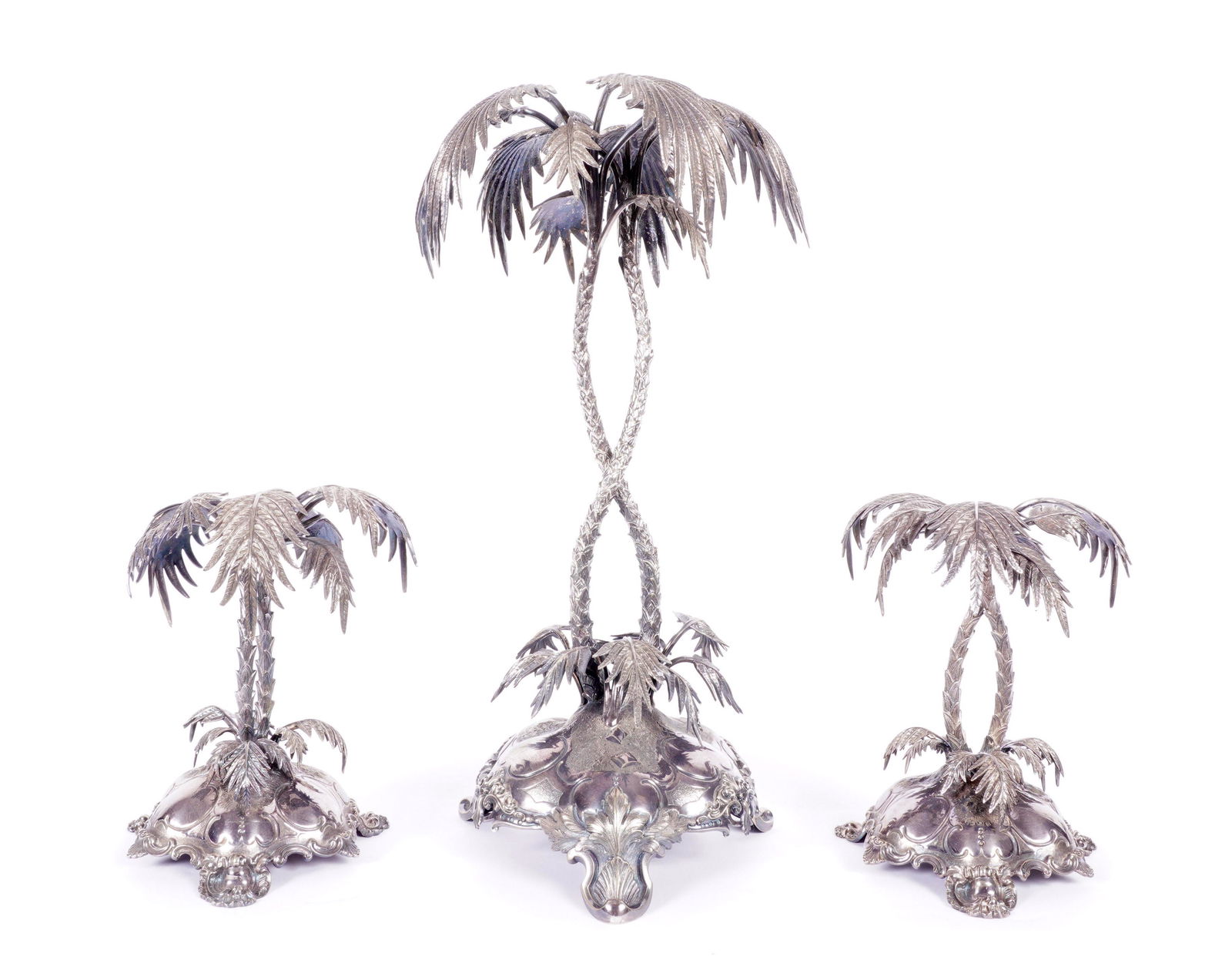 3pc English Silverplate Palm Tree Table Decoration (1 of 9)