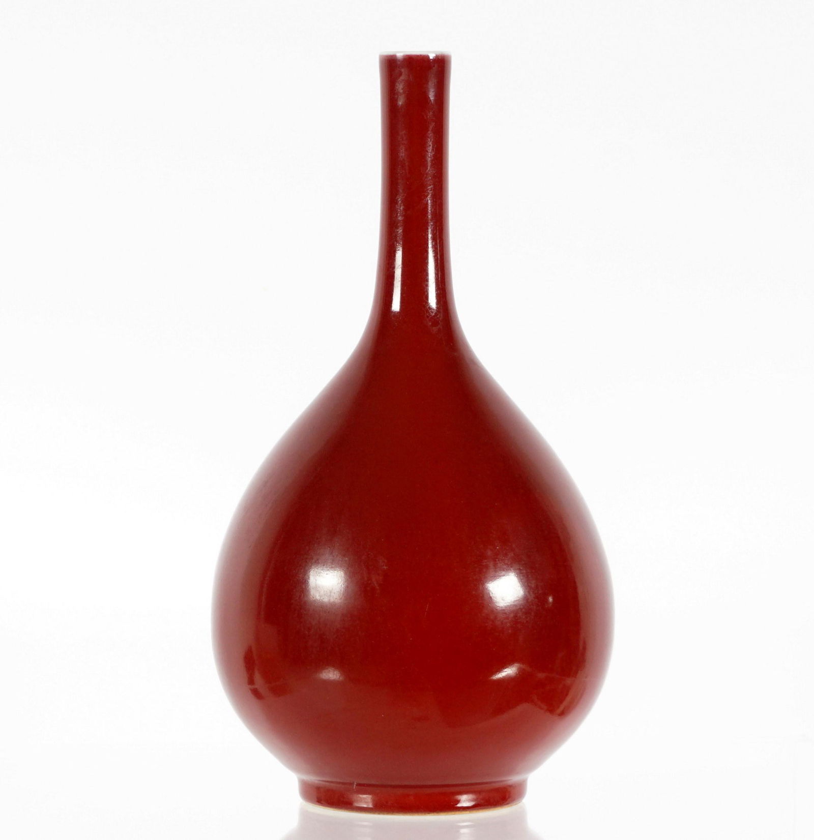 Chinese Red Glaze Porcelain Bottle Vase (1 of 10)