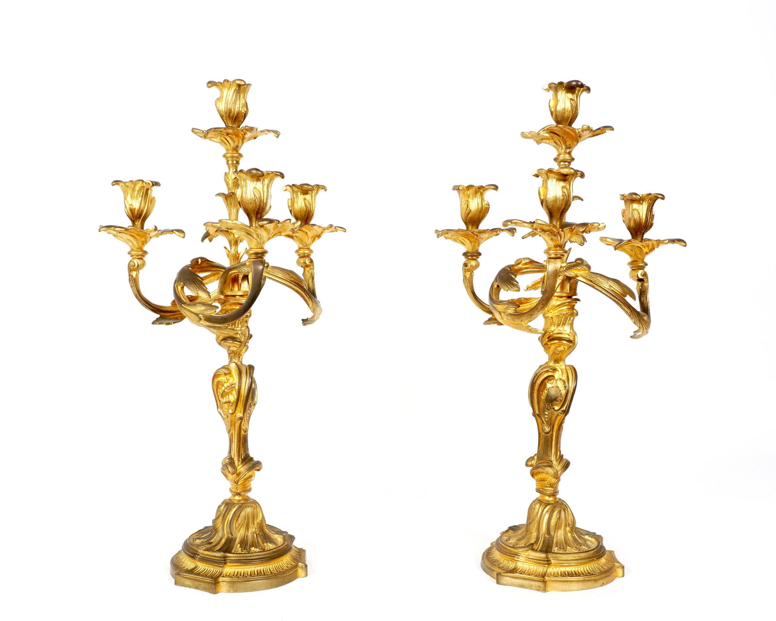 Pair Louis XV Style Gilt Bronze Candelabra (1 of 10)