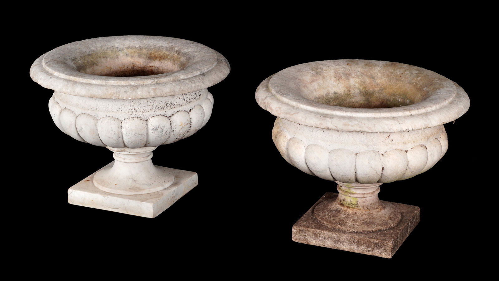 Pair Carved Marble Garden Urns (1 of 6)