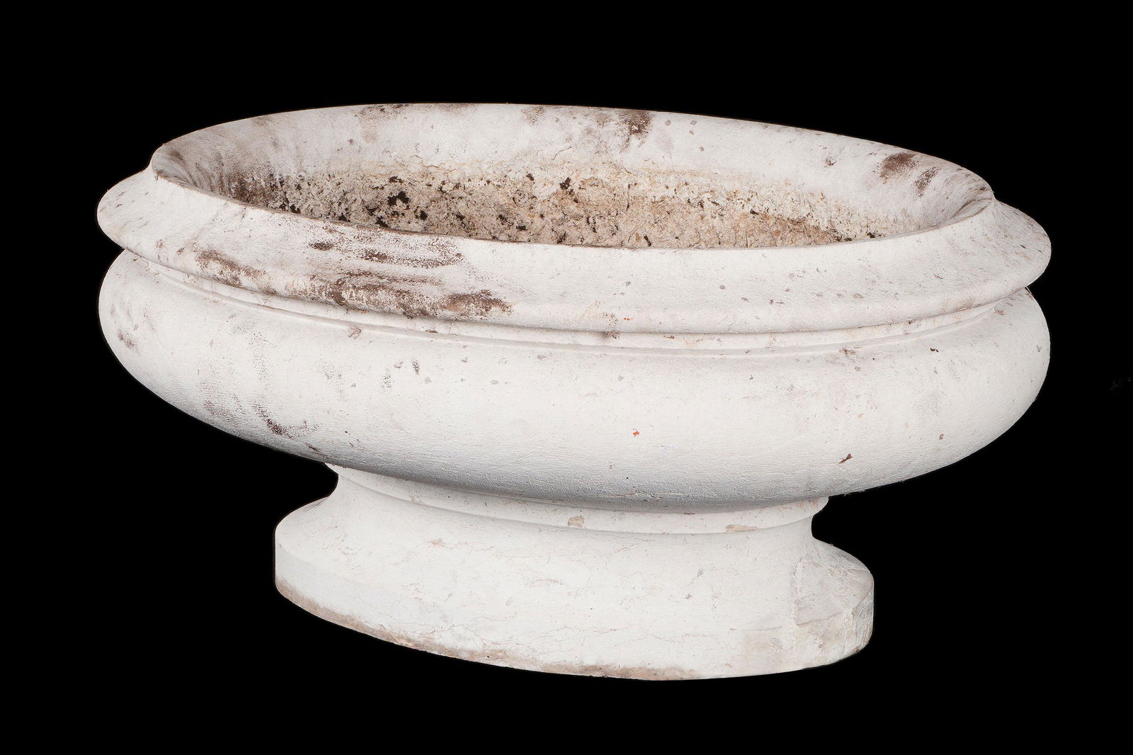 Oval Poured Stone Garden Urn / Basin (1 of 8)