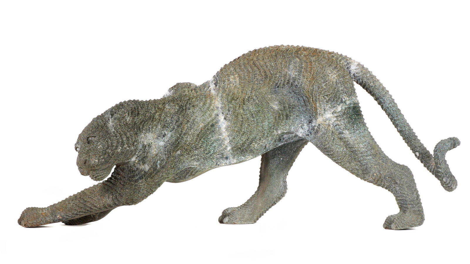 Large Bronze Crouching Tiger Garden Sculpture (1 of 6)