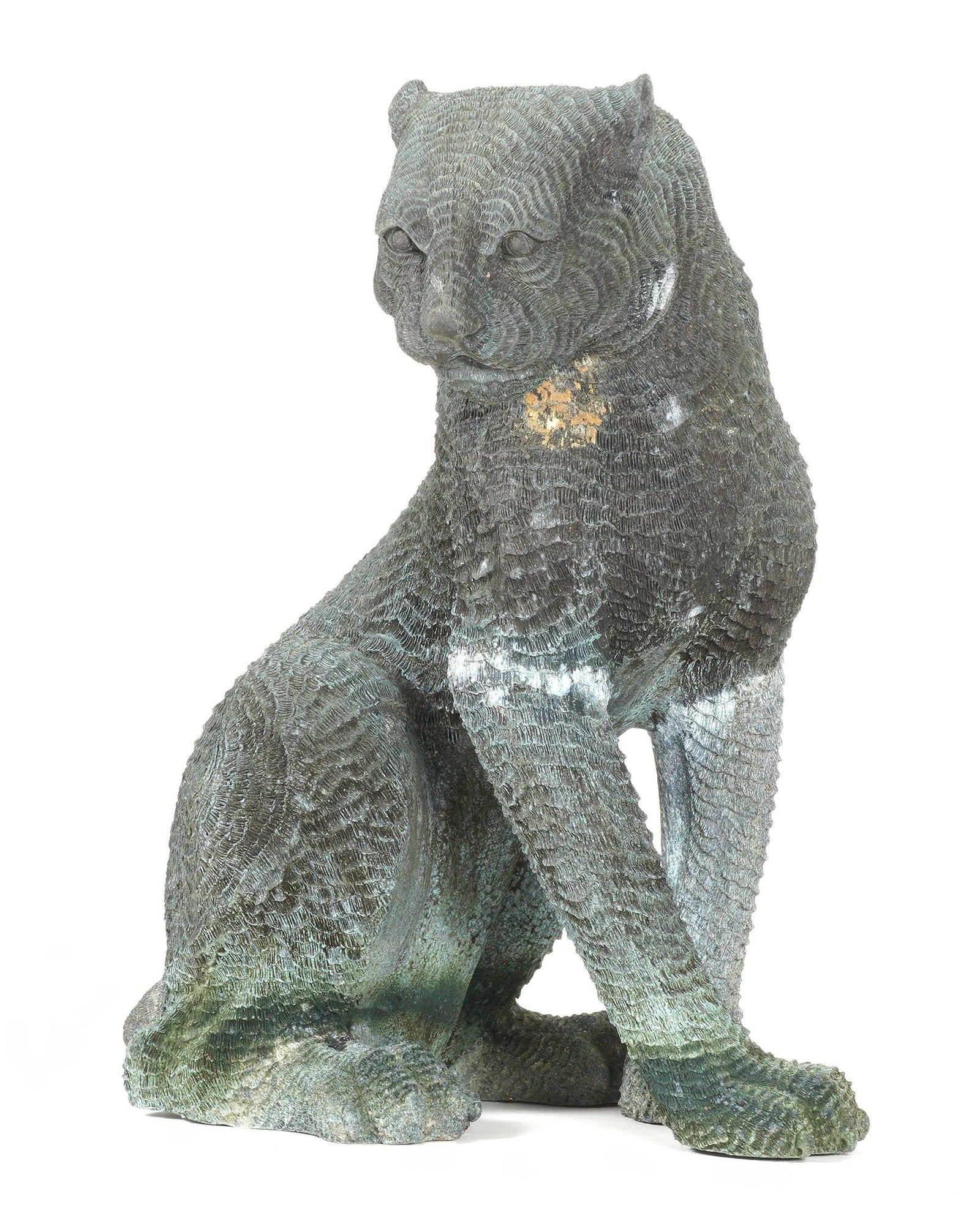 Large Bronze Seated Tiger Garden Sculpture (1 of 5)