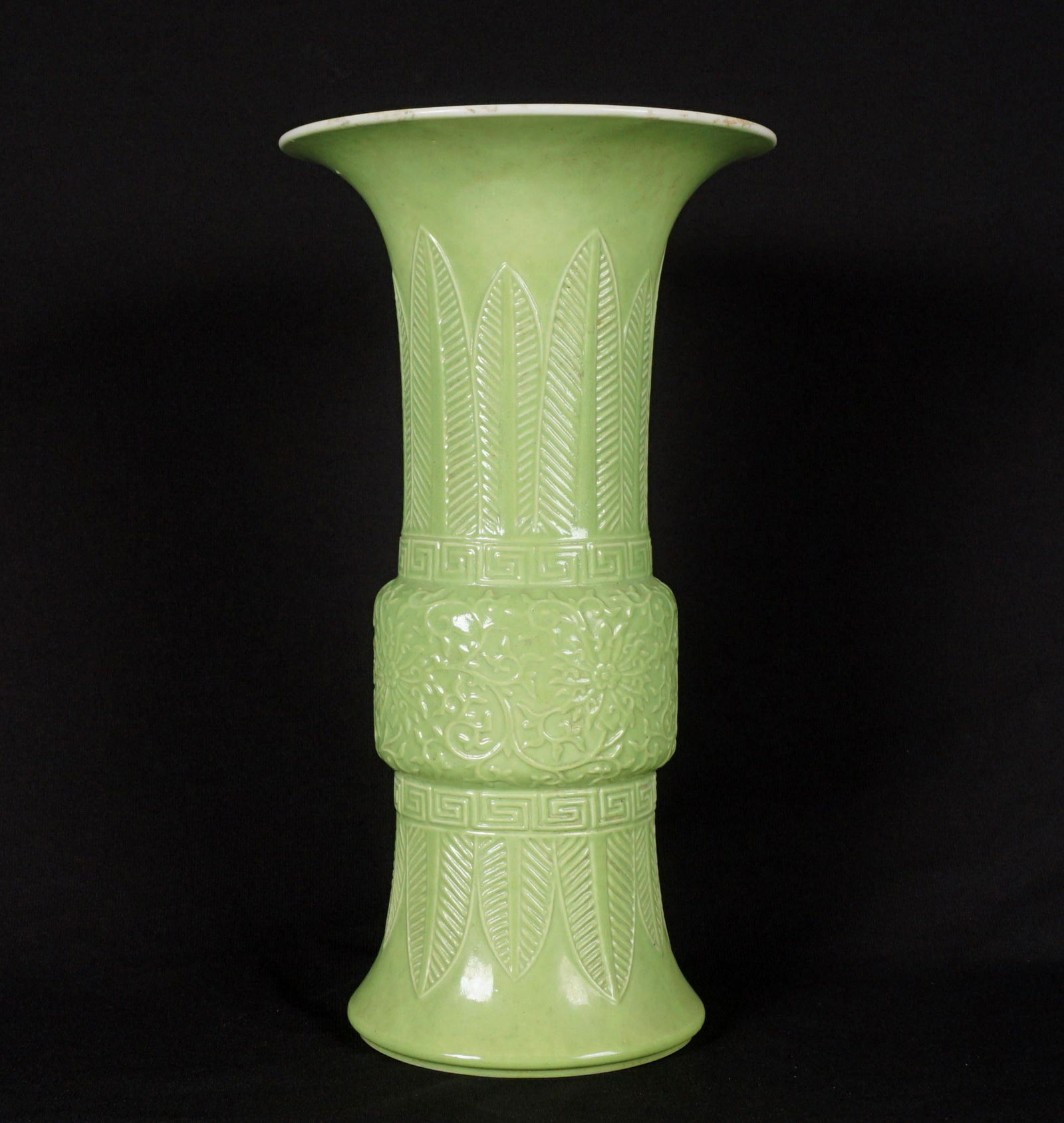 Chinese Celadon Glaze Gu Style Porcelain Vase (1 of 14)