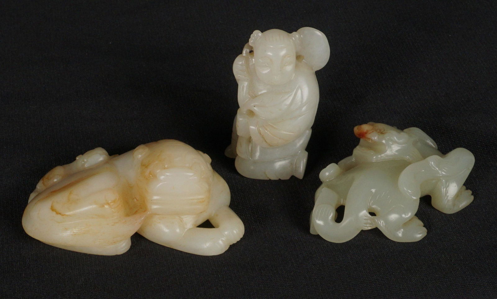 Three Piece Chinese Carved Jade Figures (1 of 18)
