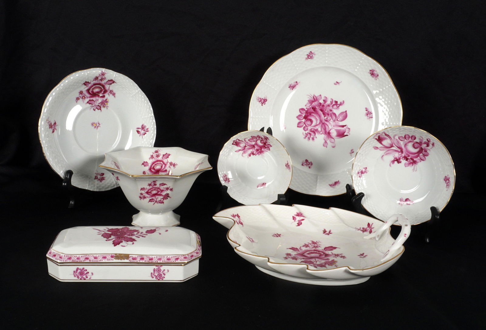 7 pc Herend Raspberry Chinese Bouquet Tableware (1 of 19)