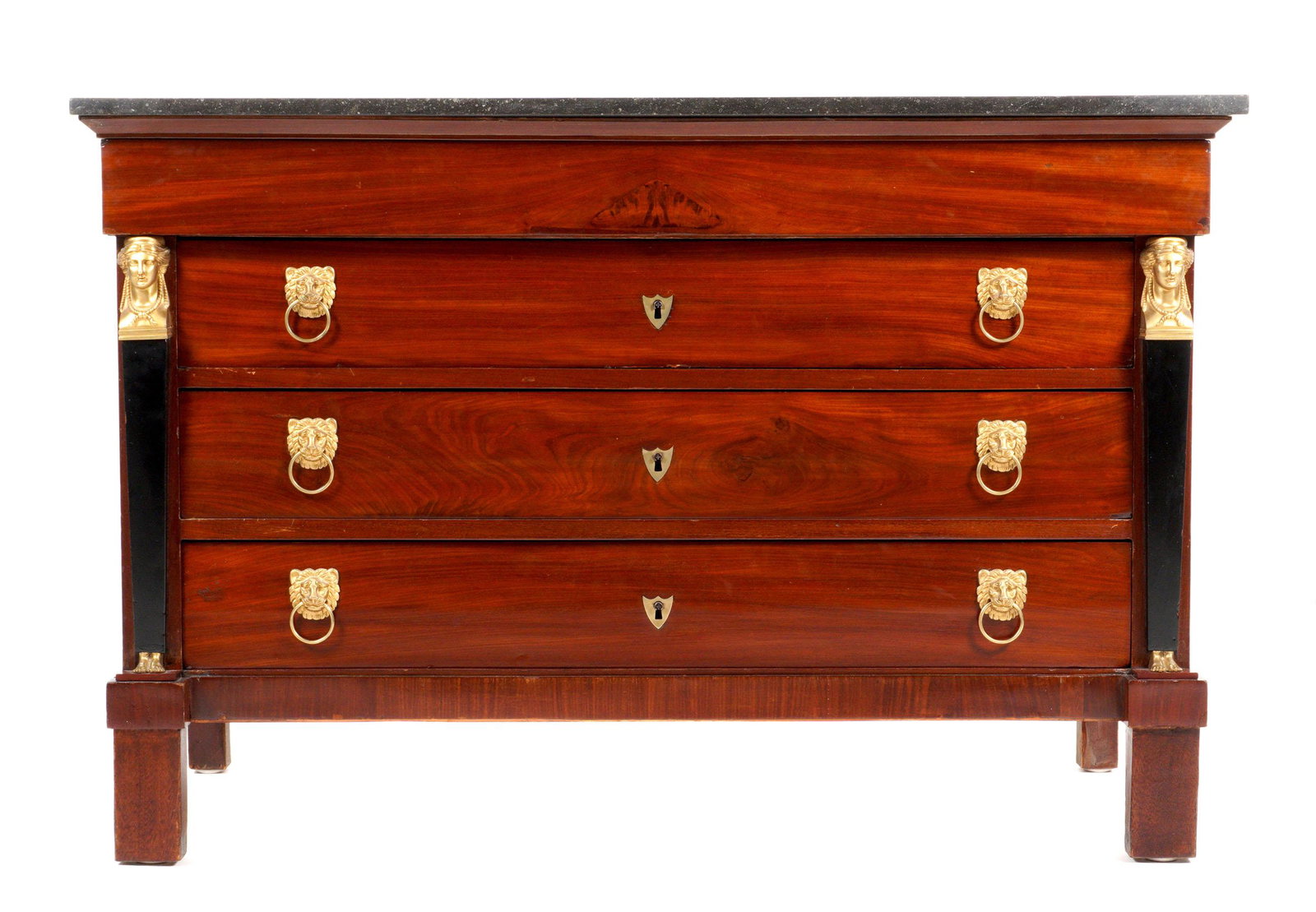 French Empire Marble Top Mahogany Commode (1 of 10)