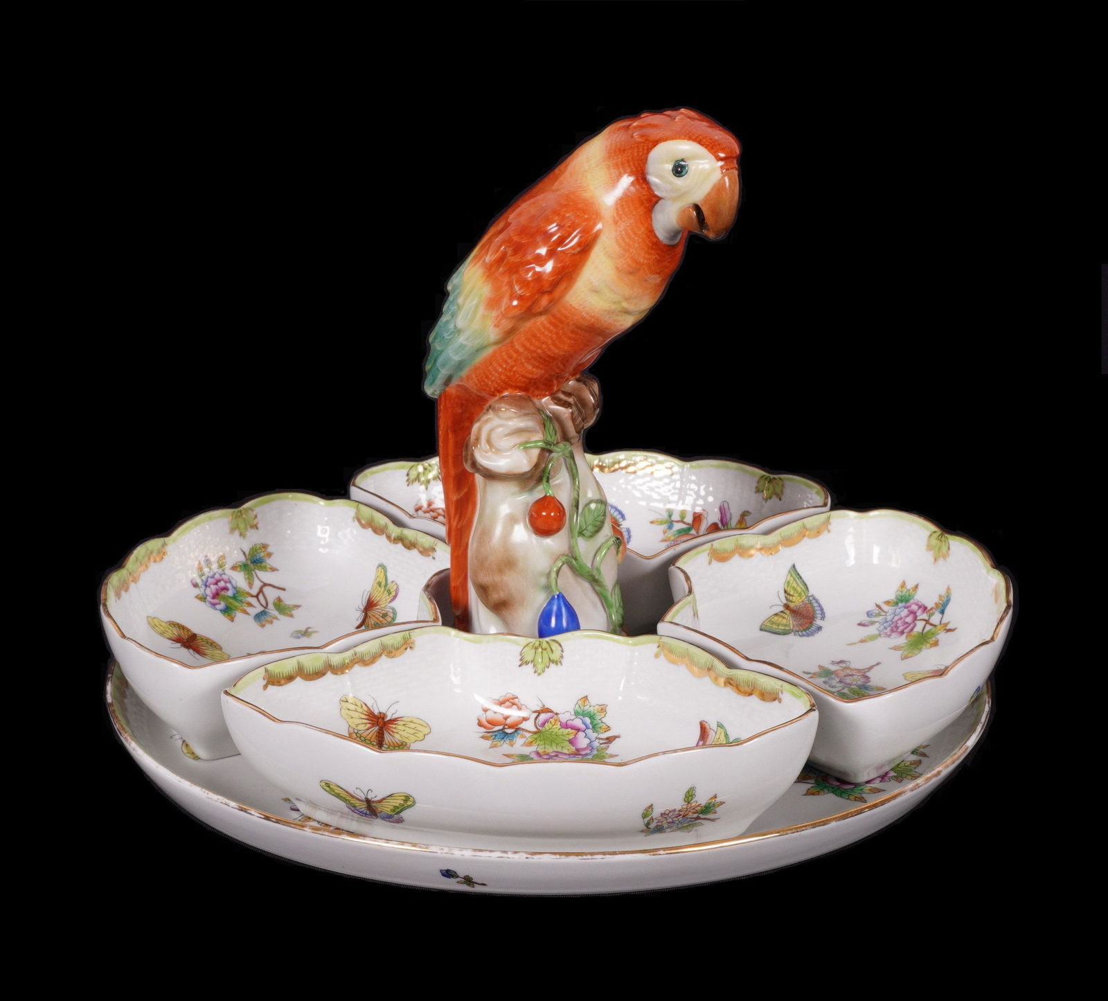 Herend Queen Victoria Parrot Hors d'oeuvres Tray (1 of 14)