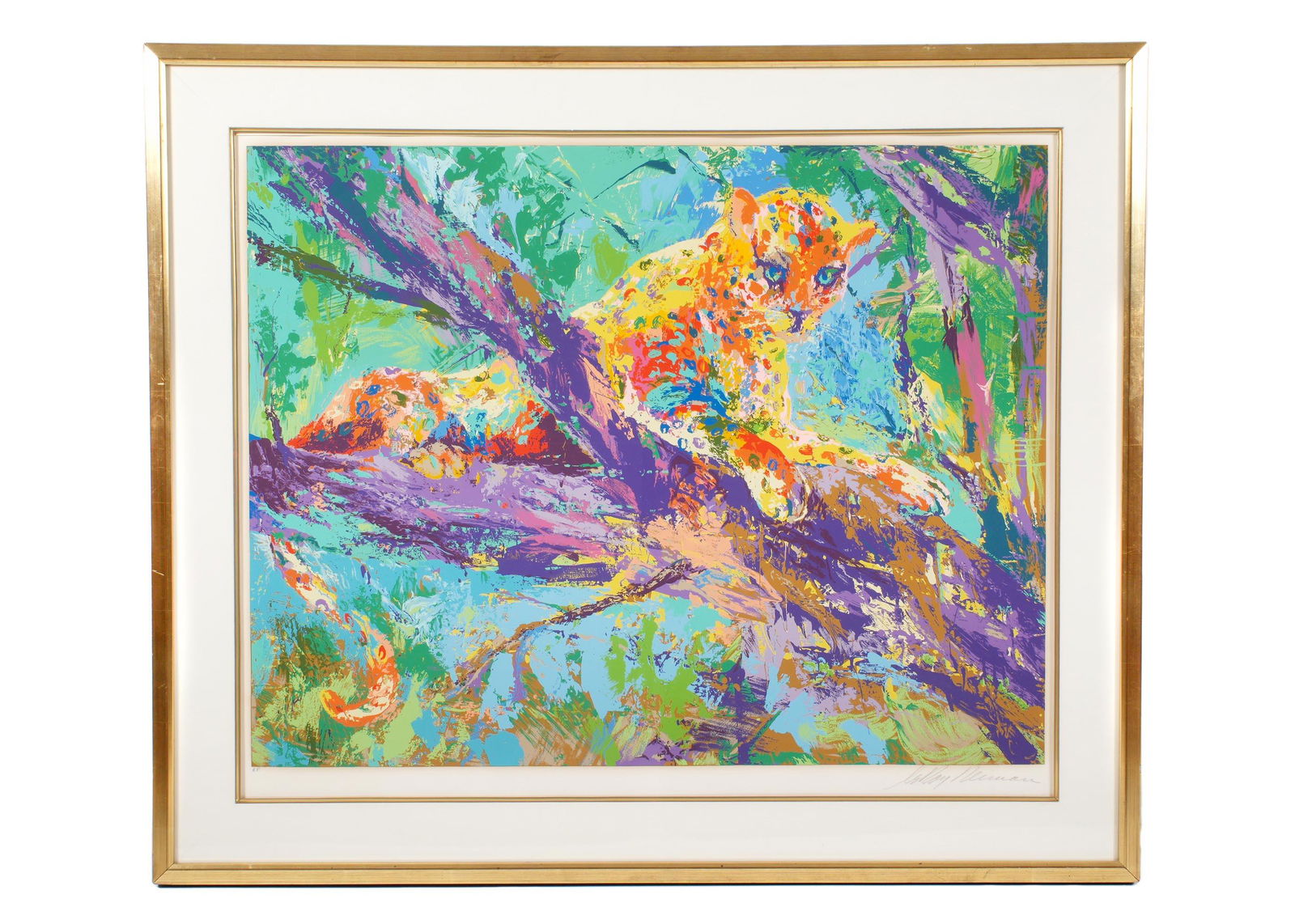 Large LeRoy Neiman Serengeti Leopard Serigraph (1 of 6)
