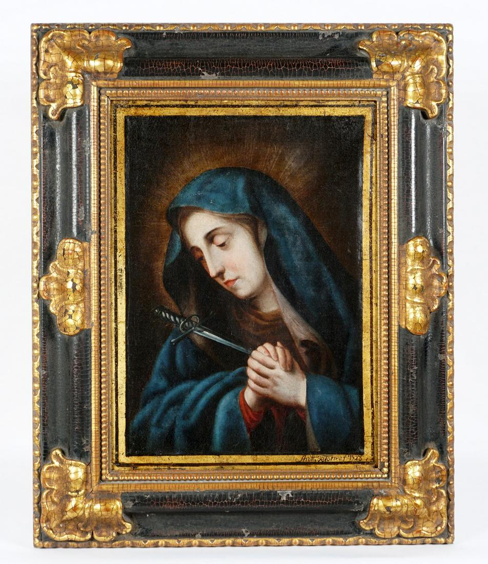 1723 Antonio de Torres Madonna Dolorosa Painting (1 of 9)