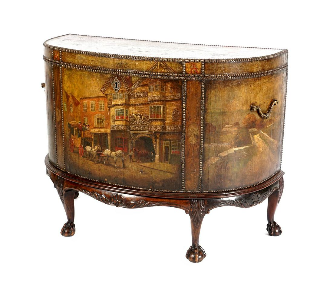 19th Century Paint Decorated Demilune Chest (1 of 13)