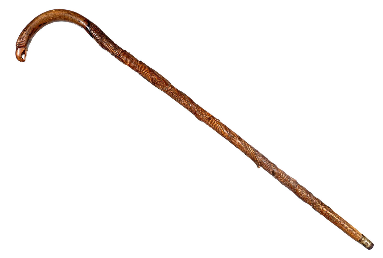 Early 19th C. J. A. Stewart Carved Folk Art Cane (1 of 12)