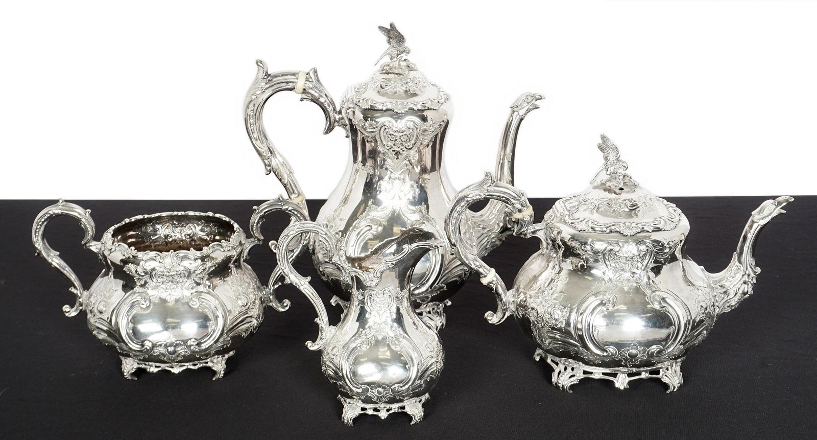 4 Pc Victorian Martin & Hall Sterling Tea Service (1 of 10)
