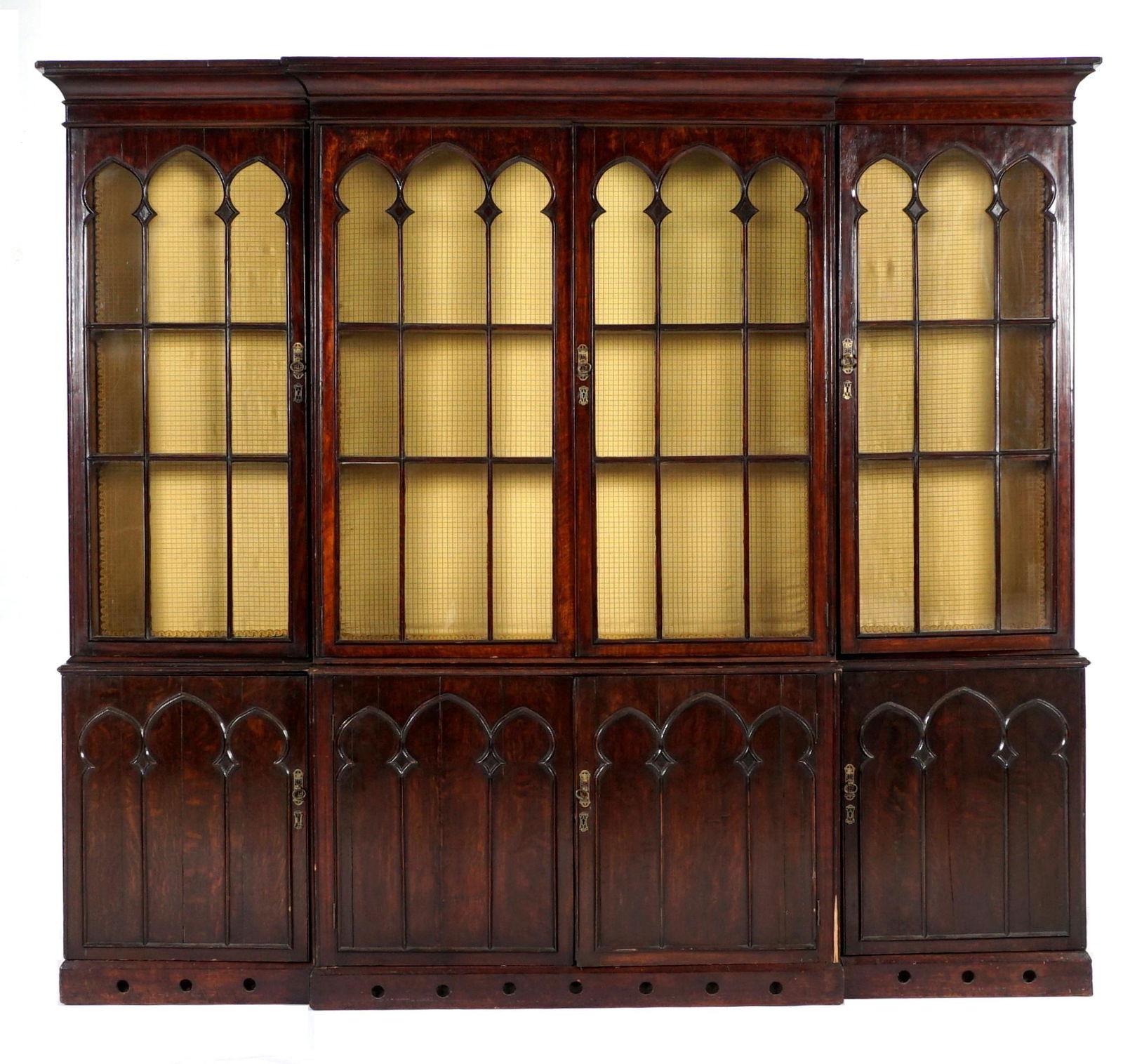 1840's English Oak Gothic Revival Breakfront (1 of 10)