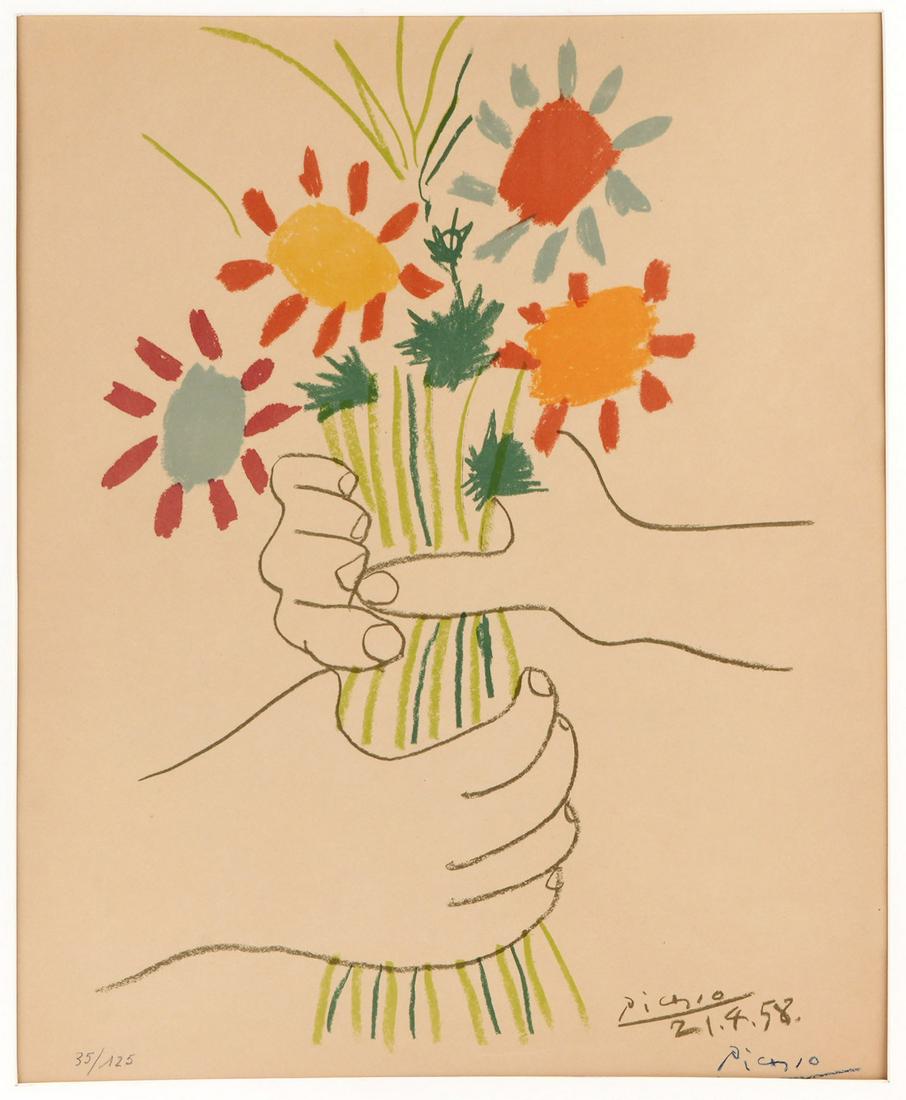 1958 Pablo Picasso Bouquet of Peace Lithograph (1 of 8)