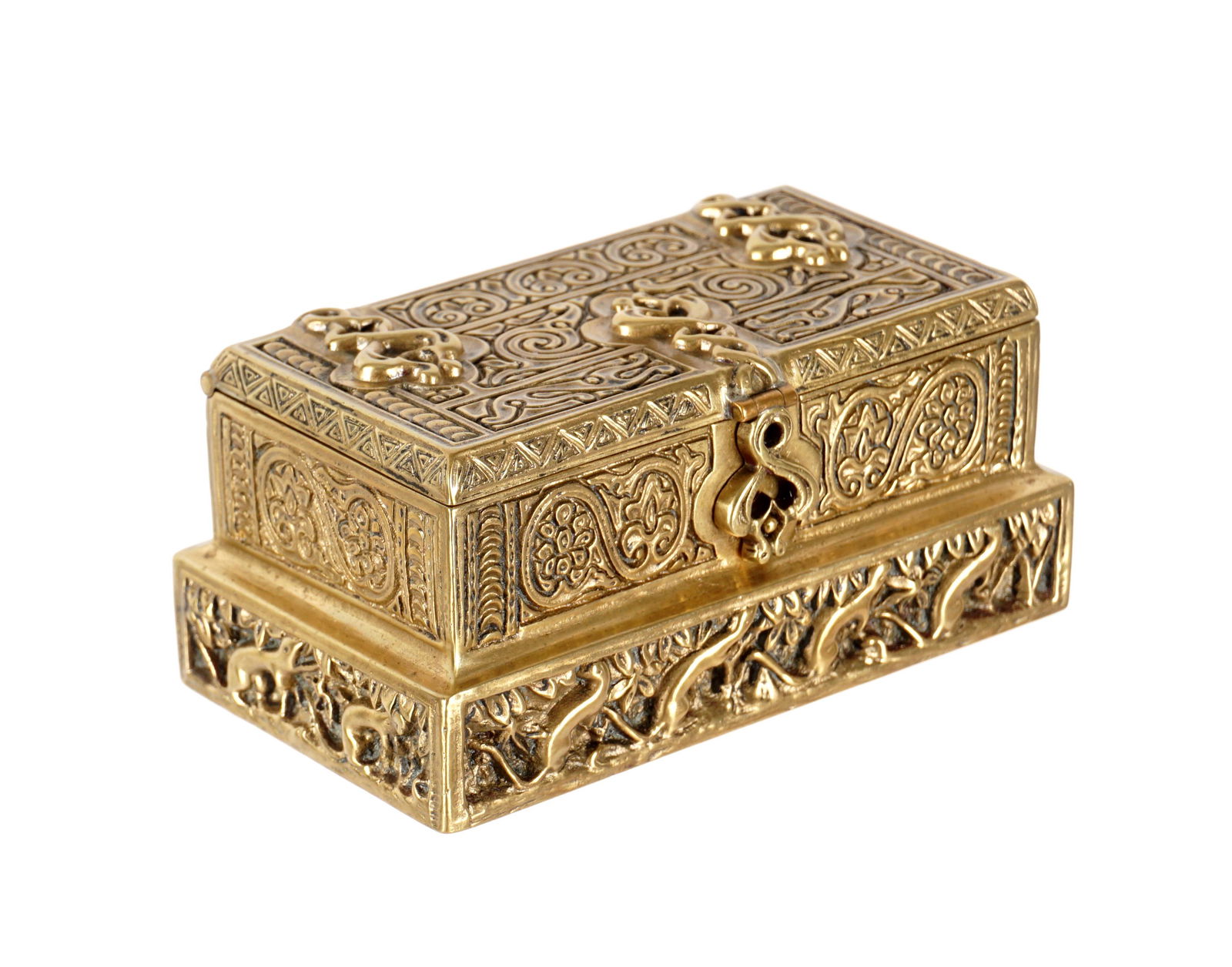 Tiffany Studios Gilt Bronze Venetian Stamp Box (1 of 12)