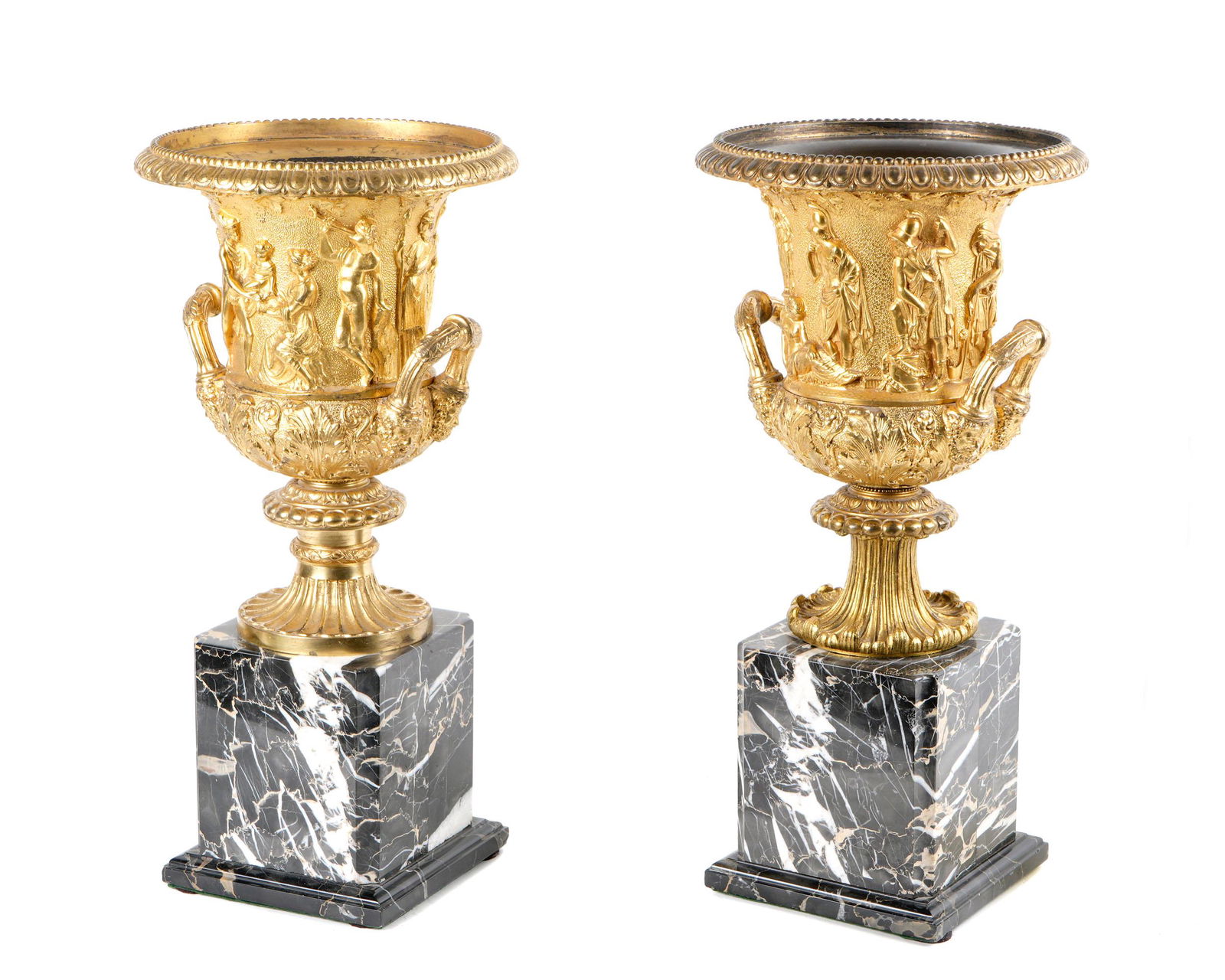 Near Pair French Gilt Bronze and Marble Urns (1 of 6)
