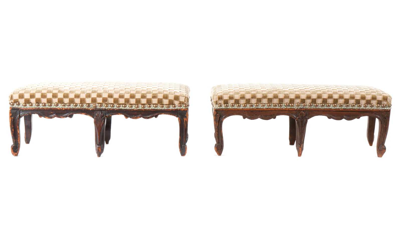 Pair French Carved Foot Stools (1 of 7)