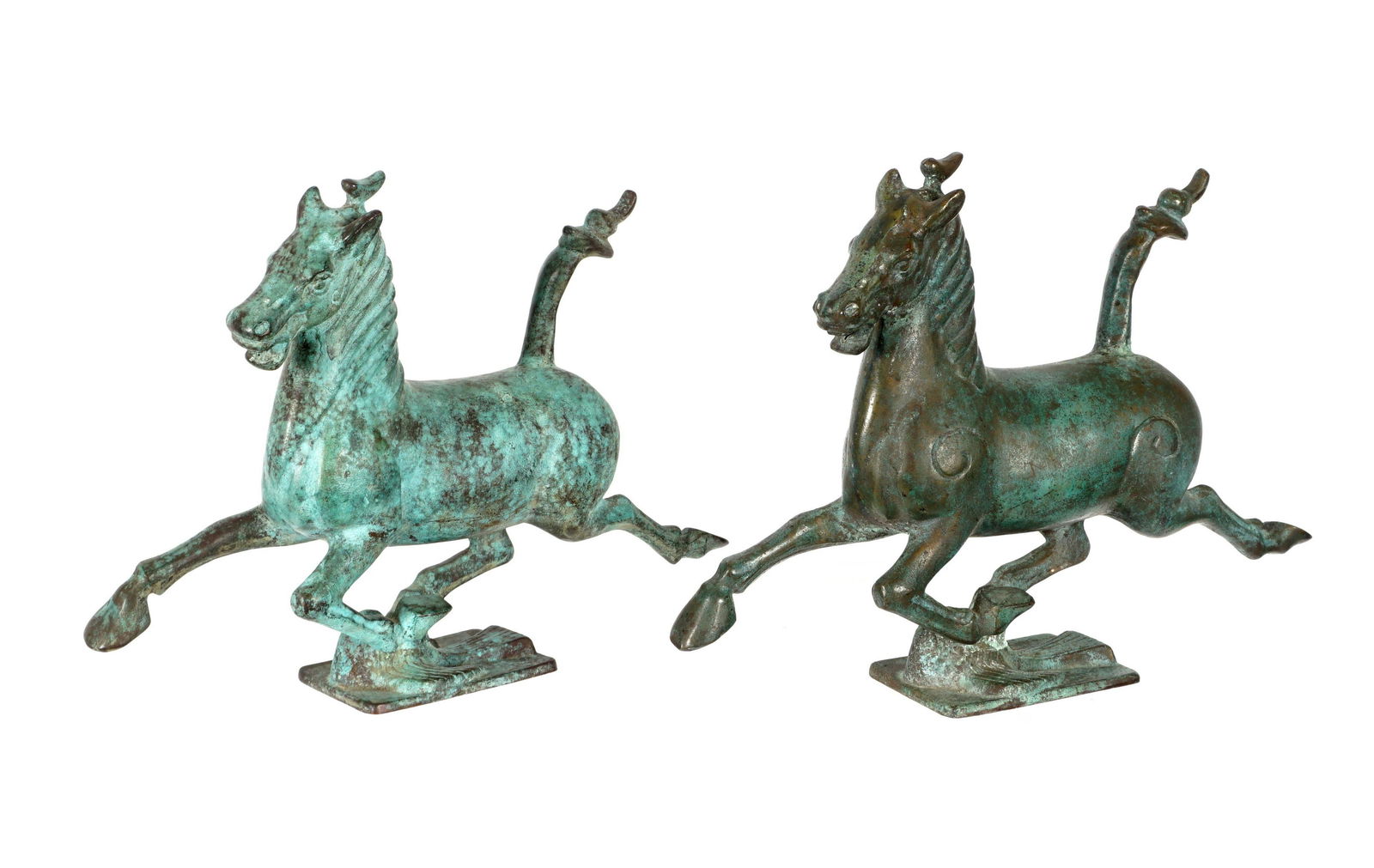 Pair Chinese Flying Horse of Gansu Bronze Figures (1 of 13)