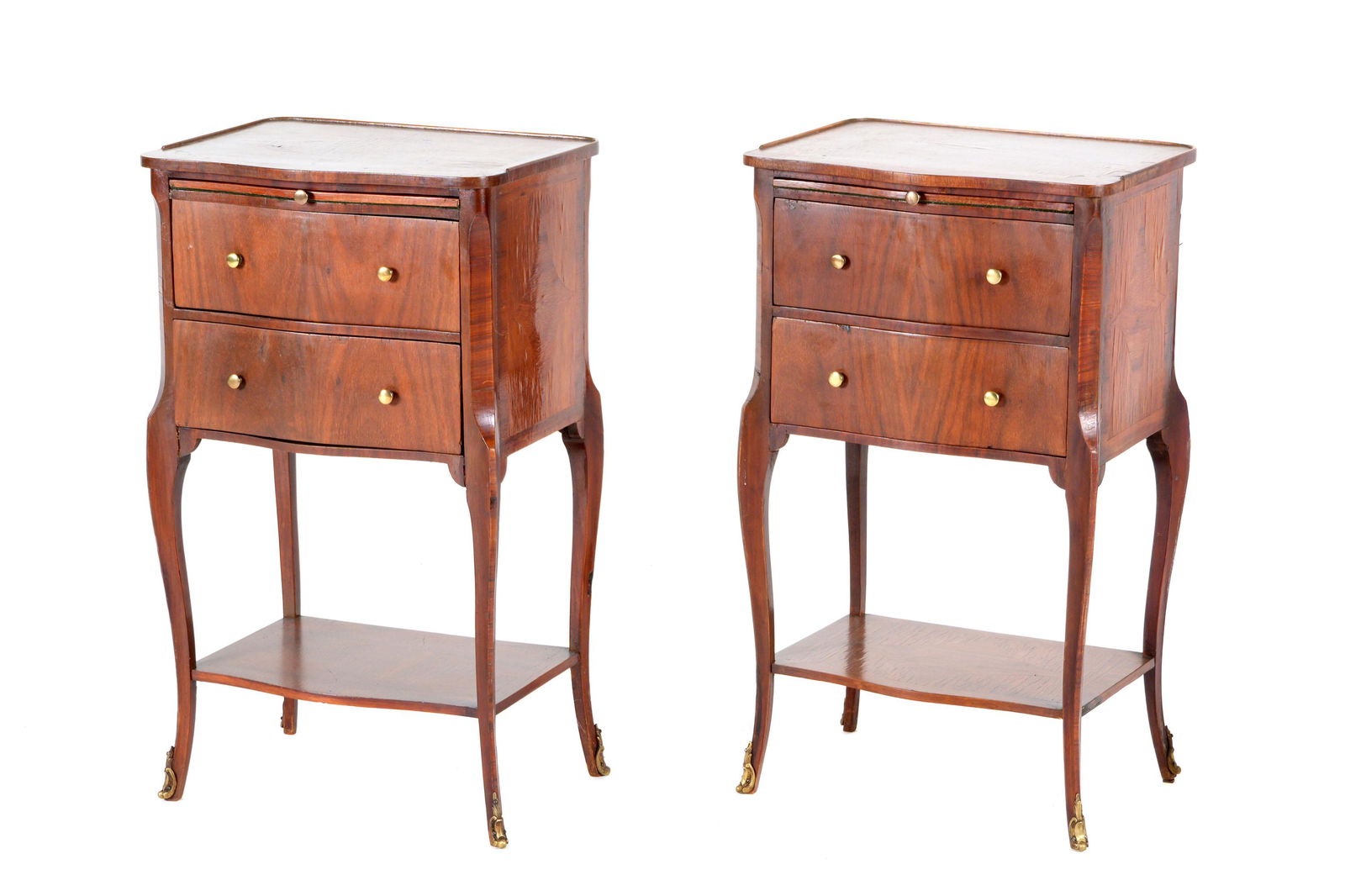 Pair Louis XV Style Mahogany Side Tables (1 of 9)