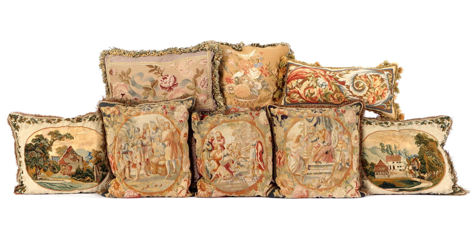 Collection of 8 Aubusson and Needlework Pillows (1 of 19)