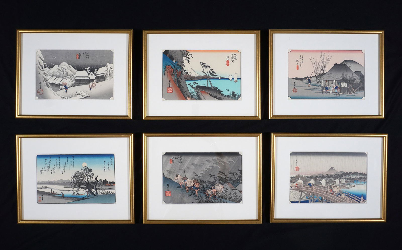 Six Utagawa Hiroshige Woodblock Prints (1 of 17)