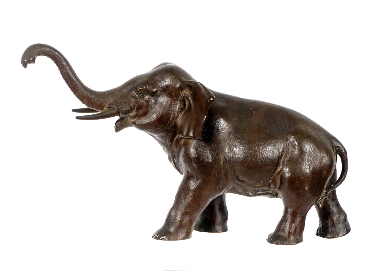 Signed Japanese Meiji Bronze Elephant Figure (1 of 10)