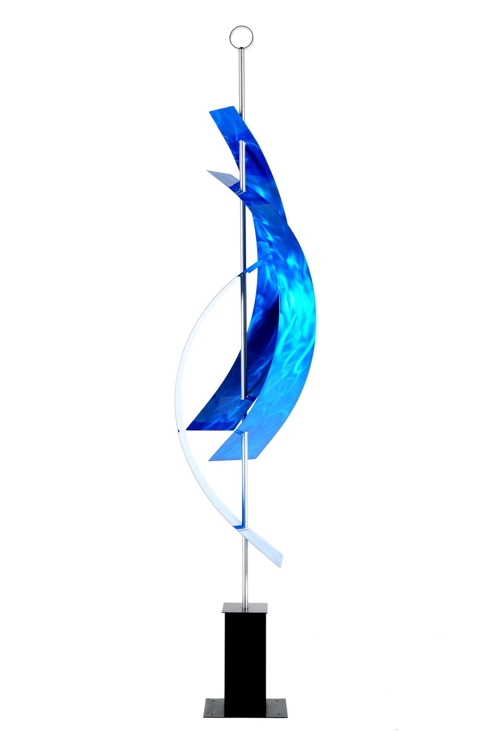 Jon Allen Maritime Massive Aluminum Sculpture: ALLEN, Jon, (American, 20th/21st Century): Blue "Maritime Massive" aluminum sculpture, 85" h. x 17" x 13.5".