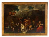 attr. Sebastien Bourdon Adoration of the Golden Calf by the Israelites Painting