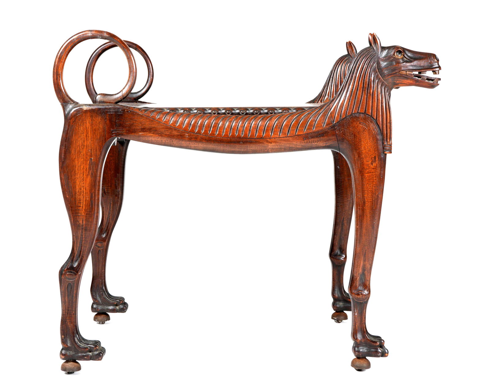 Egyptian Revival Mahogany Figural Dogs Tea Table (1 of 8)