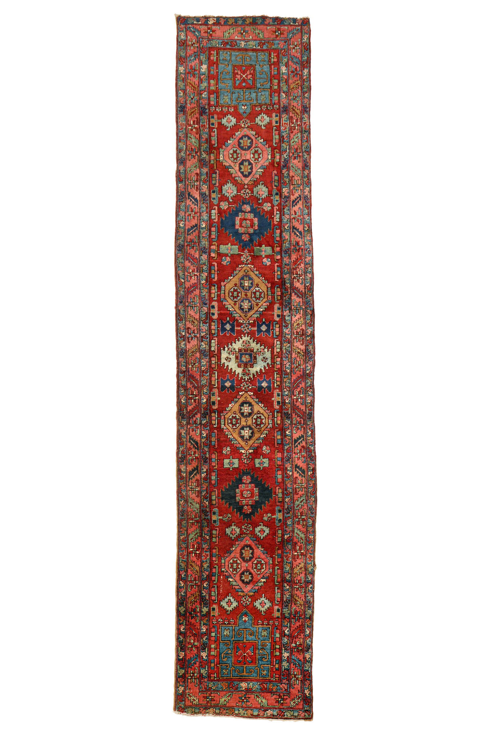 Antique Heriz Runner / Rug Carpet 3' x 14' 7" (1 of 8)