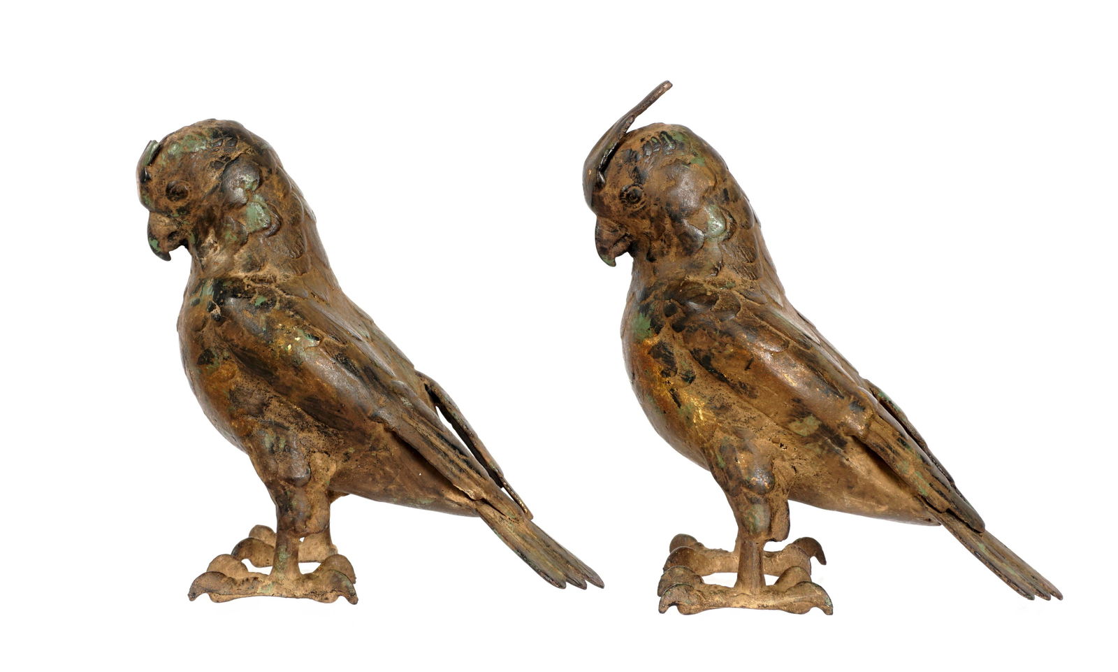 Pair Japanese Bronze Parrot Sculptures (1 of 15)