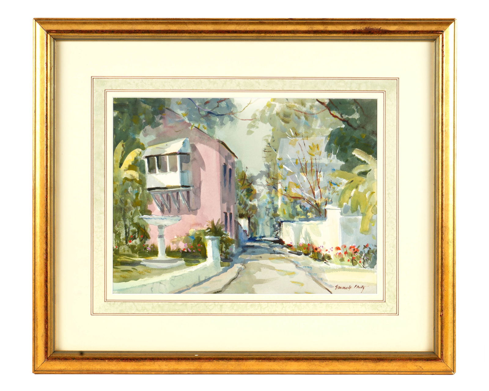 Emmett Fritz St. Augustine Street Scene Watercolor (1 of 5)