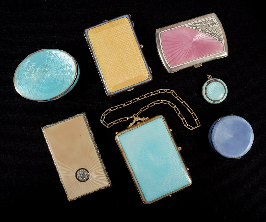 7 Guilloche Enamel Compacts, Cases and Boxes (1 of 20)
